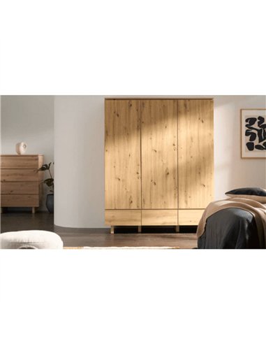 Texas Artisan Oak Effect 3 Door 3 Drawer Triple Wardrobe, 3288