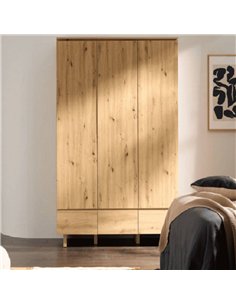 Texas Artisan Oak Effect 3 Door 3 Drawer Triple Wardrobe, 3288 2