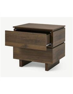 Texas Walnut Effect 2 Drawer Bedside, P8CNER22