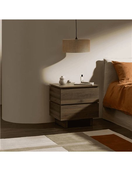 Texas Walnut Effect 2 Drawer Bedside, P8CNER22 - pic 115535 | FastDaddyshop