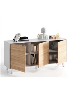 Toris Sideboard White with Oak Effect, 2607