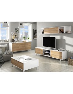 Toris Sideboard White with Oak Effect, 2607 2