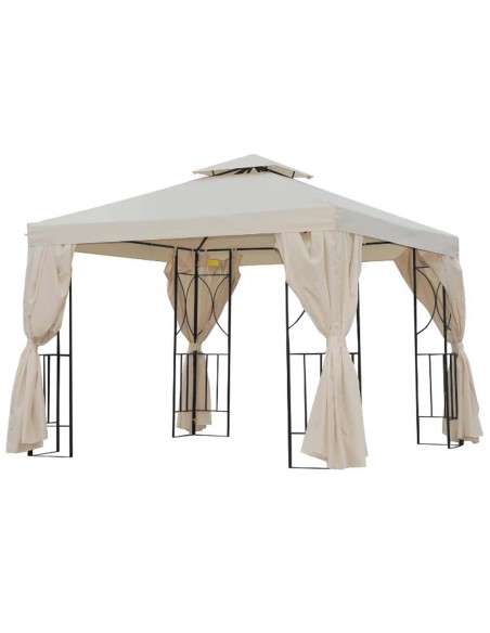 Outsunny 3x3m Garden Metal Gazebo Marquee with Sidewalls, Beige - pic 11554 | FastDaddyshop