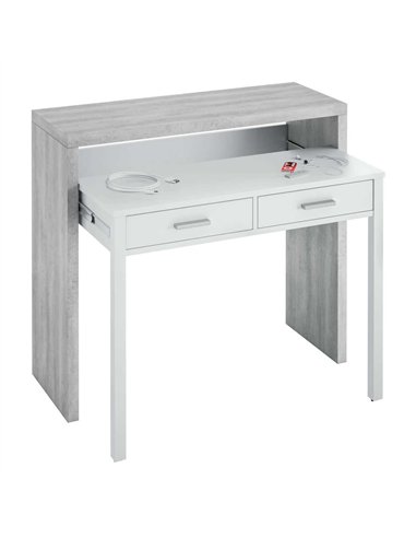 Turin Artic Concrete Grey And White Desk, 2931