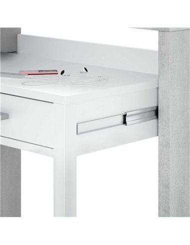 Turin Artic Concrete Grey And White Desk, 2931