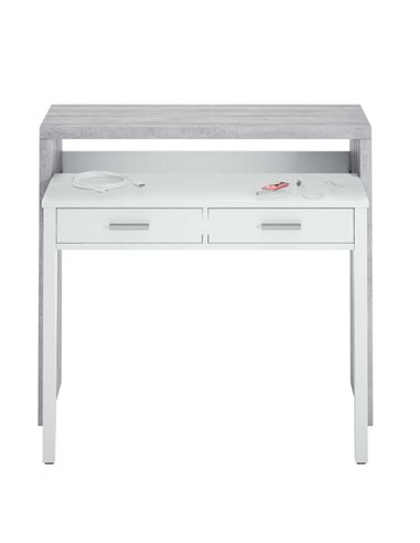 Turin Artic Concrete Grey And White Desk, 2931