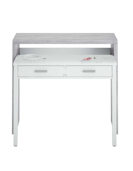 Turin Artic Concrete Grey And White Desk, 2931 - pic 115543 | FastDaddyshop