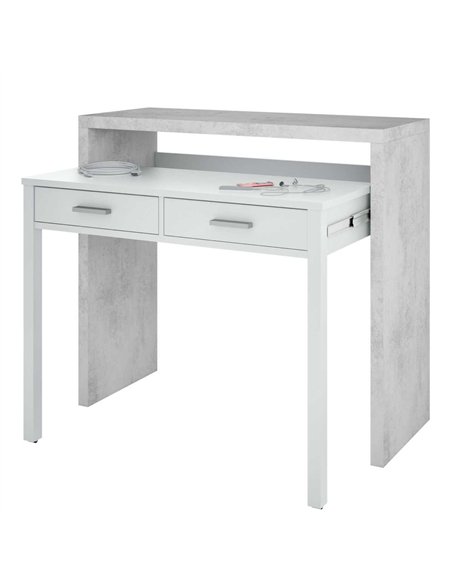 Turin Artic Concrete Grey And White Desk, 2931 - pic 115544 | FastDaddyshop