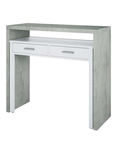 Turin Artic Concrete Grey And White Desk, 2931