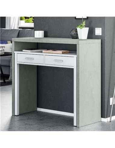 Turin Artic Concrete Grey And White Desk, 2931