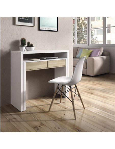Turin White and Oak Desk & Dressing Table or Console Table, 2647 - pic 115548 | FastDaddyshop