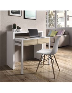 Turin White and Oak Desk & Dressing Table or Console Table, 2647 2