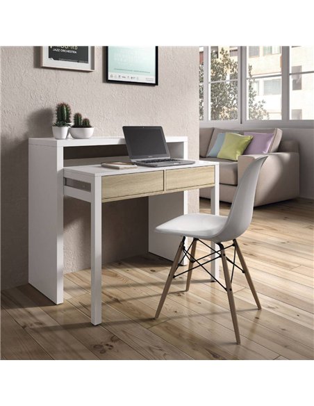 Turin White and Oak Desk & Dressing Table or Console Table, 2647 - pic 115549 | FastDaddyshop