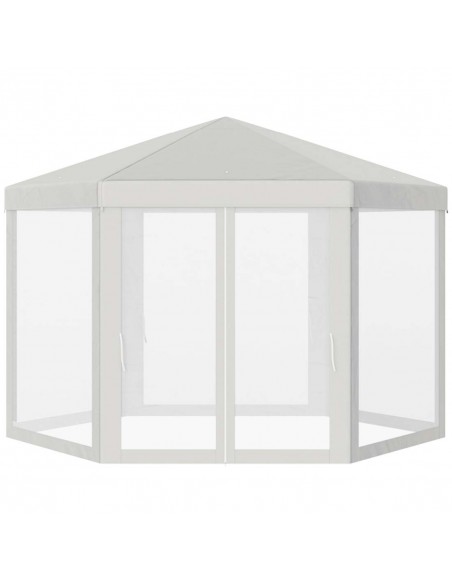 Outsunny Gazebo Hexagon Tent Patio Canopy Outdoor, Shade Resistant, Creamy White - pic 11555 | FastDaddyshop