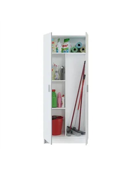 Utility Multi Purpose White 2 Door Storage Broom Cupboard, 2593 - pic 115552 | FastDaddyshop