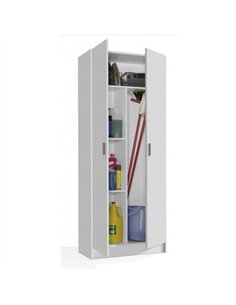Utility Multi Purpose White 2 Door Storage Broom Cupboard, 2593