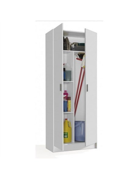 Utility Multi Purpose White 2 Door Storage Broom Cupboard, 2593 - pic 115553 | FastDaddyshop