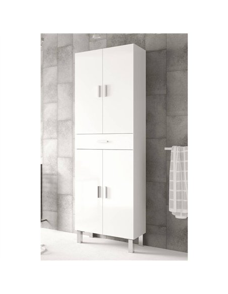 Valdo Tall Bathroom Cupboard White Gloss, 2608 - pic 115555 | FastDaddyshop