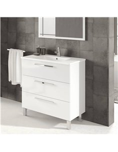 Valdo Bathroom Vanity Sink With Undersink Cupboard White Gloss, 2609