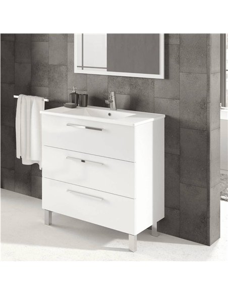 Valdo Bathroom Vanity Sink With Undersink Cupboard White Gloss, 2609 - pic 115556 | FastDaddyshop