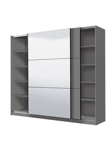 Valentina Grey 220cm Sliding Wardrobe with Mirror, 3046