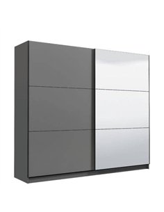 Valentina Grey 220cm Sliding Wardrobe with Mirror, 3046