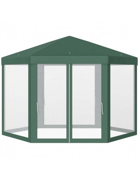 Outsunny Gazebo Hexagon Tent Patio Canopy Outdoor, Shade Resistant, Green - pic 11556 | FastDaddyshop
