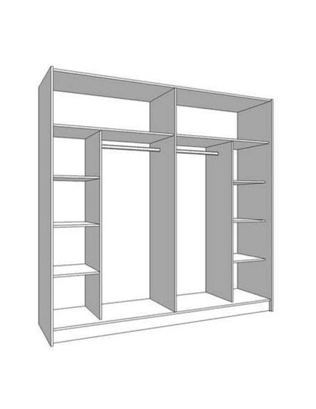 Valentina Grey 220cm Sliding Wardrobe with Mirror, 3046 - pic 115560 | FastDaddyshop