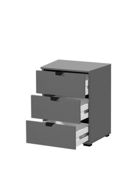 Valentina Grey 3 Drawer Bedside Table, 3403 - pic 115566 | FastDaddyshop
