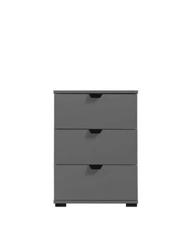 Valentina Grey 3 Drawer Bedside Table, 3403