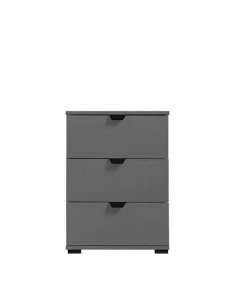 Valentina Grey 3 Drawer Bedside Table, 3403 - pic 115567 | FastDaddyshop