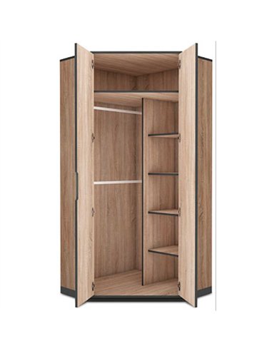 Vant Oak Effect 2 Door Corner Wardrobe, 2677