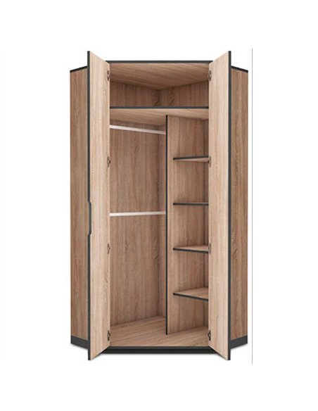 Vant Oak Effect 2 Door Corner Wardrobe, 2677 - pic 115569 | FastDaddyshop