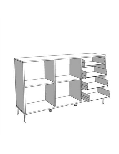 Vilamoura Artisan Oak Effect And Black Sideboard, 3420