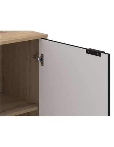 Vilamoura Artisan Oak Effect And Black Small Sideboard, 3422