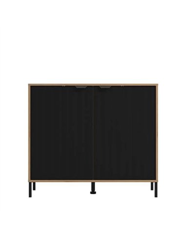 Vilamoura Artisan Oak Effect And Black Small Sideboard, 3422
