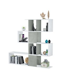 Zaga Artic White and Concrete Grey Bookcase, 2932