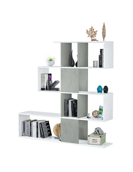 Zaga Artic White and Concrete Grey Bookcase, 2932 - pic 115594 | FastDaddyshop