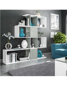 Zaga Artic White and Concrete Grey Bookcase, 2932 2