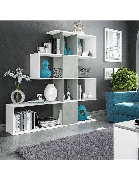 Zaga Artic White and Concrete Grey Bookcase, 2932 - pic 115595 | FastDaddyshop