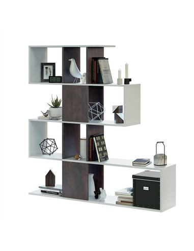Zaga Oxide Dark Brown and Artic White Bookcase, 3028