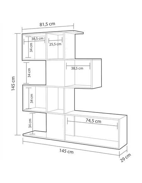 Zaga Oxide Dark Brown and Artic White Bookcase, 3028 - pic 115598 | FastDaddyshop