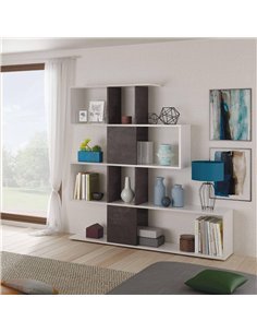 Zaga Oxide Dark Brown and Artic White Bookcase, 3028 2