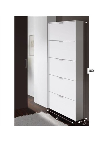Zappa Shoe Cabinet White Gloss, 2589
