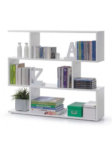 Zing Short White Gloss Bookcase, 2507 - pic 115607 | FastDaddyshop