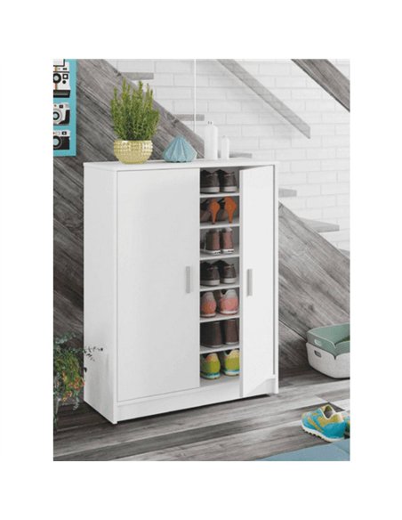 Zuldy Large White Shoe Cupboard, 2505 - pic 115612 | FastDaddyshop