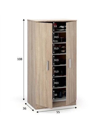 Zuldy Oak Effect Shoe Cabinet, 2892