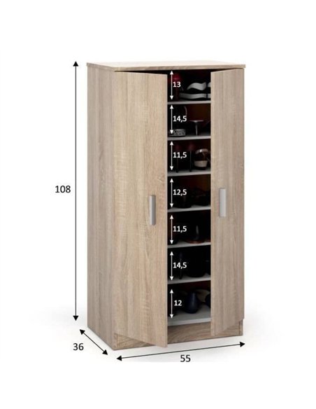 Zuldy Oak Effect Shoe Cabinet, 2892 - pic 115614 | FastDaddyshop