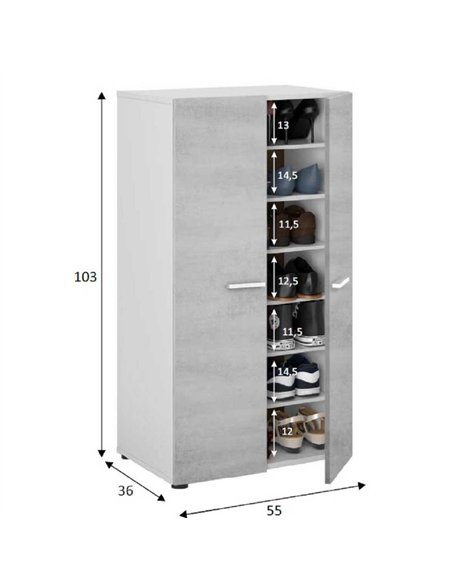 Zuldy Grey and Whie Shoe Cupboard, 2962 - pic 115618 | FastDaddyshop