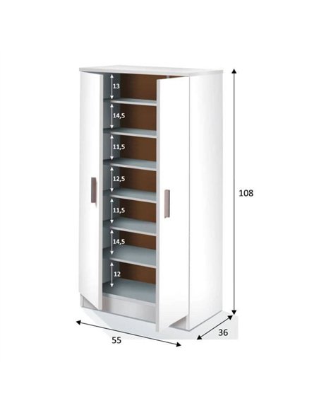 Zuldy White Shoe Cupboard, 2462 - pic 115620 | FastDaddyshop